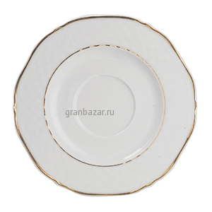 Блюдце «Афродита»; фарфор; D=13см; белый,золотой Lubiana 2672-gold