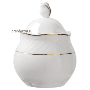 Сахарница «Афродита»; фарфор; 250мл; D=7.5,H=13см; белый,золотой Lubiana 2679-gold