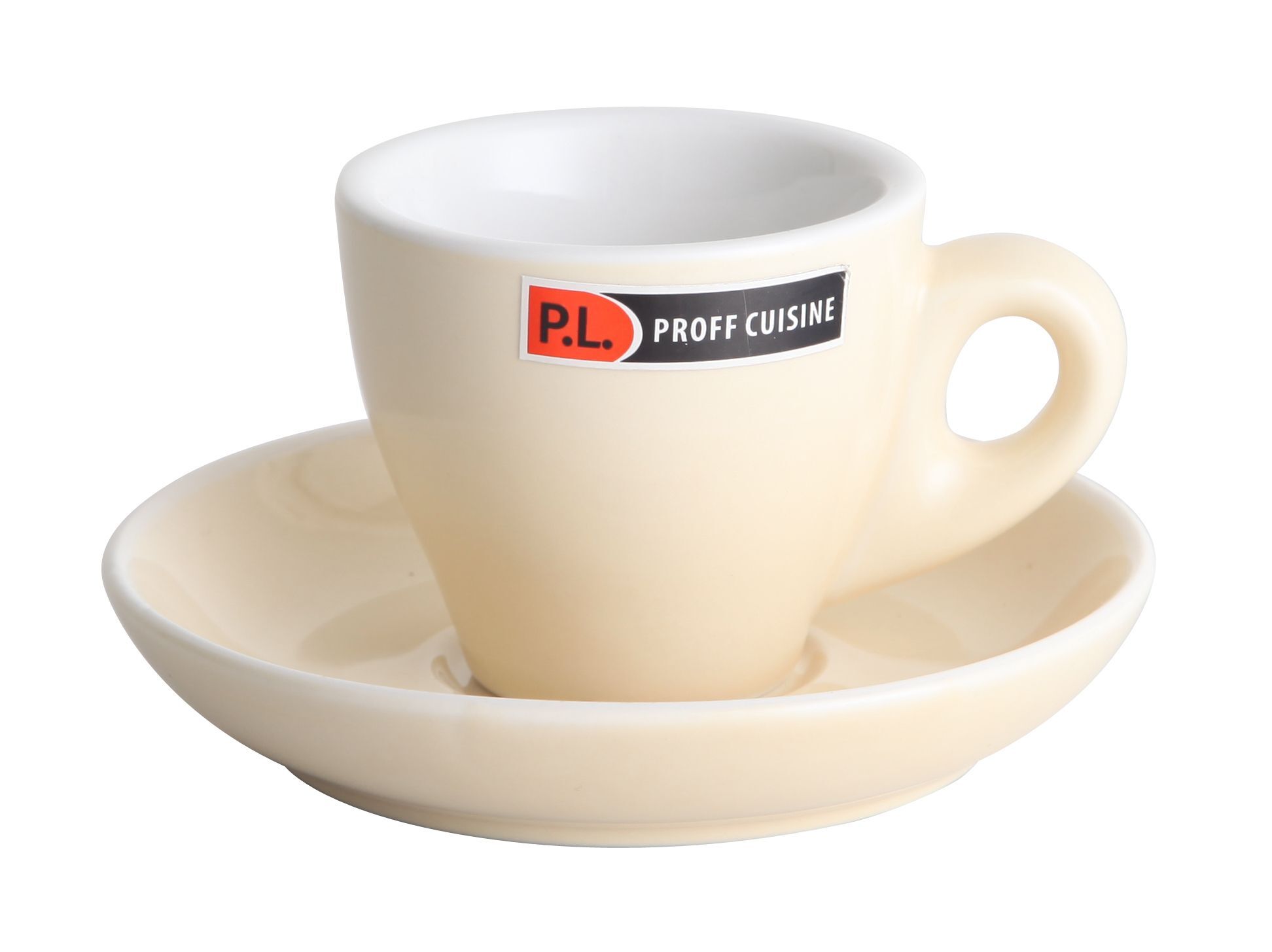 Чашка с блюдцем Barista (Бариста) 80 мл, бежевая, P.L. Proff Cuisine 10616/10617