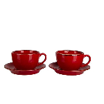 Набор чайных пар Сизонс 340 мл, красный (4 предмета) Porland POR0061