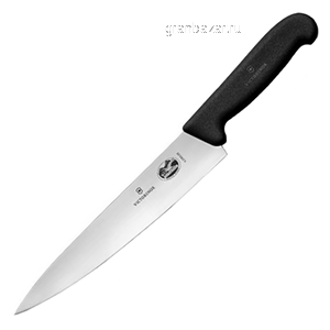 Нож поварской; сталь нерж.,полипроп.; L=38/25.5,B=5.2см; черный,металлич. Victorinox 5.2003.25