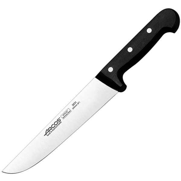 Нож для мяса «Универсал»; сталь нерж.,полиоксиметилен; L=340/200,B=35мм; черный,металлич. ARCOS 283104