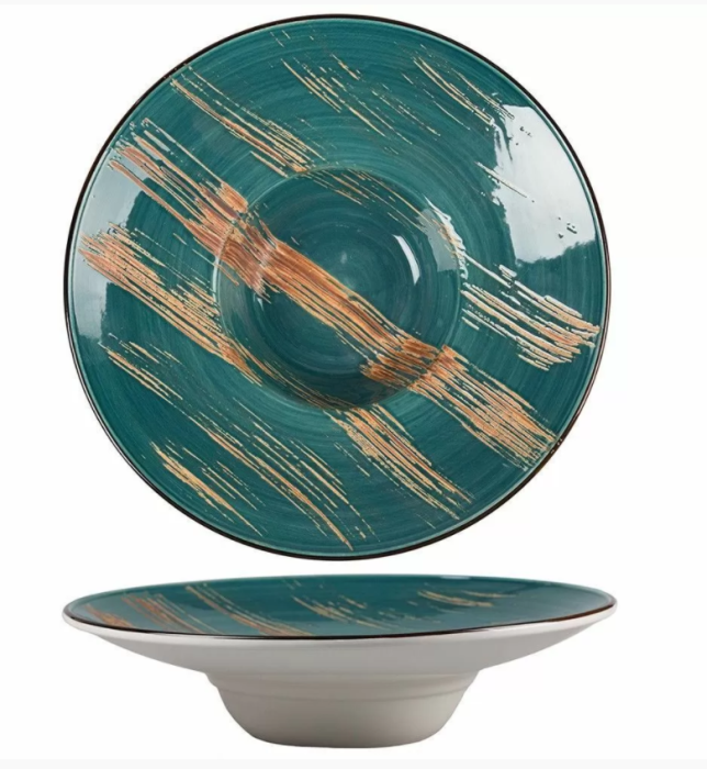 Тарелка для пасты Texture Dark Green Lines d 270*55 мм, 260 мл, P.L. Proff Cuisine