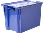 Ящик с крышкой п/э 600х400х400 сплошной, синий морозостойкий Safe PRO