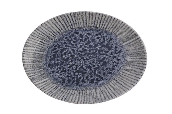 Блюдо овальное IRIS BLUE фарфор, 260x190 мм, h 25 мм, синий Porland 112126 IRIS BLUE