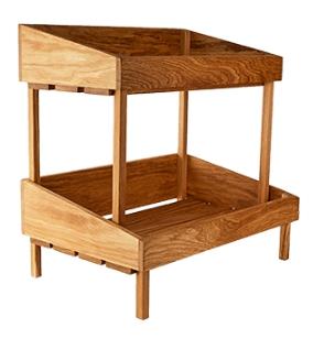 Витрина д/выкладки 2 полки дуб; ,H=40,L=45,B=30см PPwood AA-200-3
