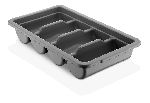 Емкость для столовых приборов Gastroplast 4 секции 530х290х95 мм. черная, п/п /1/12/ GK-04