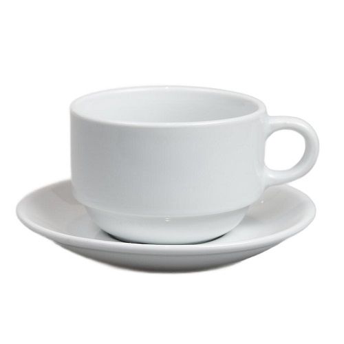 Чайная пара Glory 240 мл d 92 мм h 63 мм белая фарфор stackable P.L. Proff Cuisine [6] 20416-12