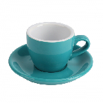 Чашка с блюдцем Barista 80 мл, бирюзовый цвет, P.L. Proff Cuisine HJ13083-80SET-17710