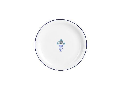 Тарелка мелкая Vaso Piccolo 180 мм, кант синий, Porland DS134