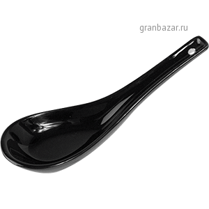 Ложка д/мисосупа «Кунстверк»; фарфор; H=14,L=140,B=45мм; черный KunstWerk A3500W13