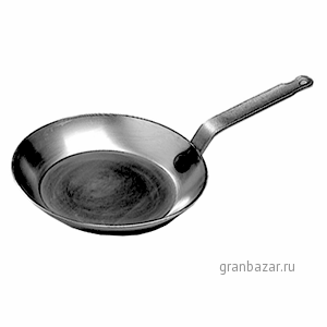 Сковорода; черн.сталь; D=22,H=4,L=38см; серый MATFER 62001