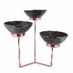 Подставка Hotelware фуршетная стойка 520х520х490 мм Copper металл + 3 салатника меламин P.L. Proff Cuisine QC 8000 C