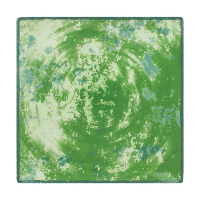 Тарелка RAK Porcelain Peppery квадратная 270х270 мм, h 26 мм, зеленый цвет EDSQ27PGN