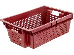 Ящик перфорированный 37л, 600×400×200 мм красный