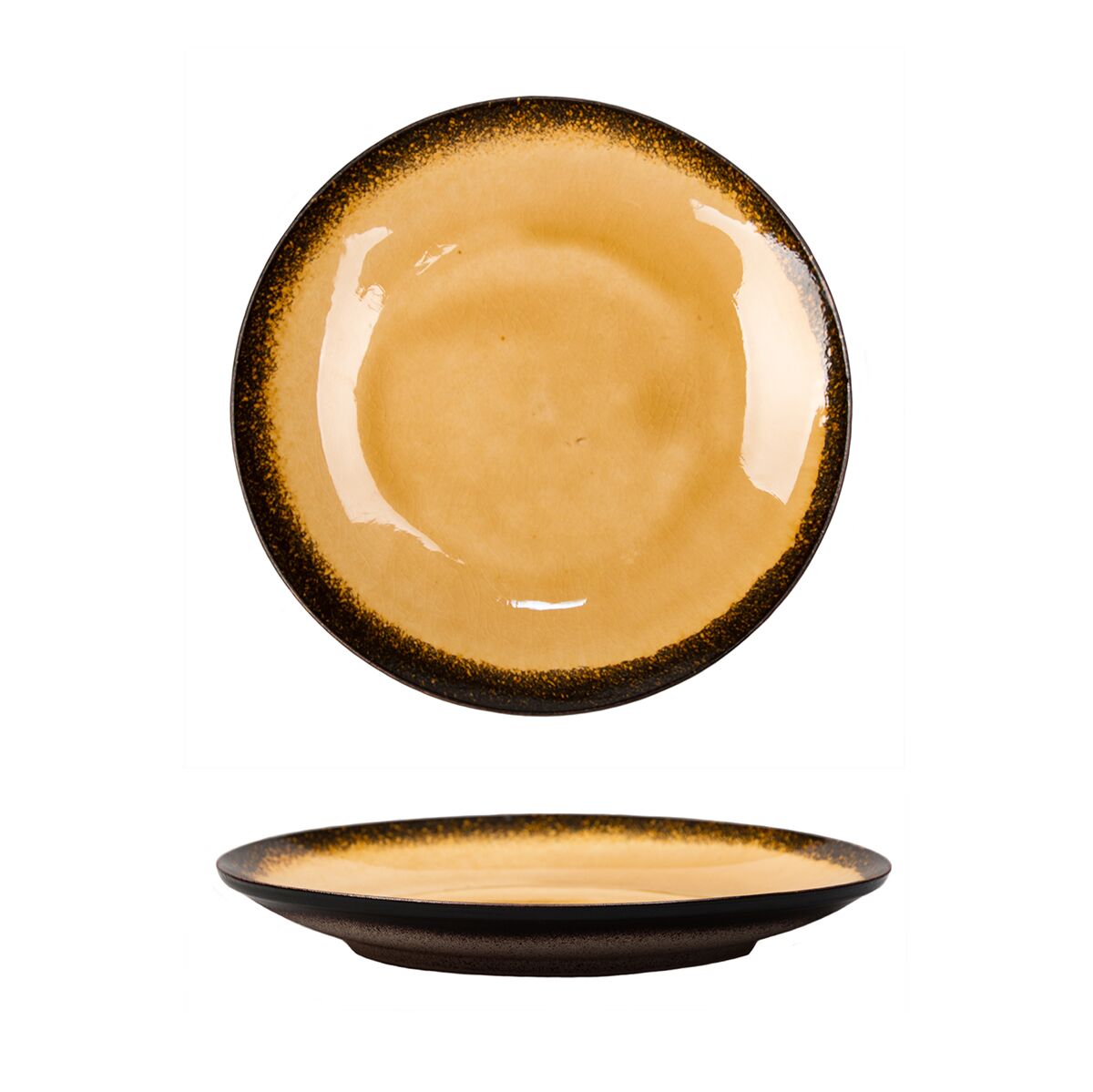 Тарелка d=200 мм, каменная керамика, Yellow Spider Silk Stockholm P.L. Proff Cuisine JM2303-YELLOW