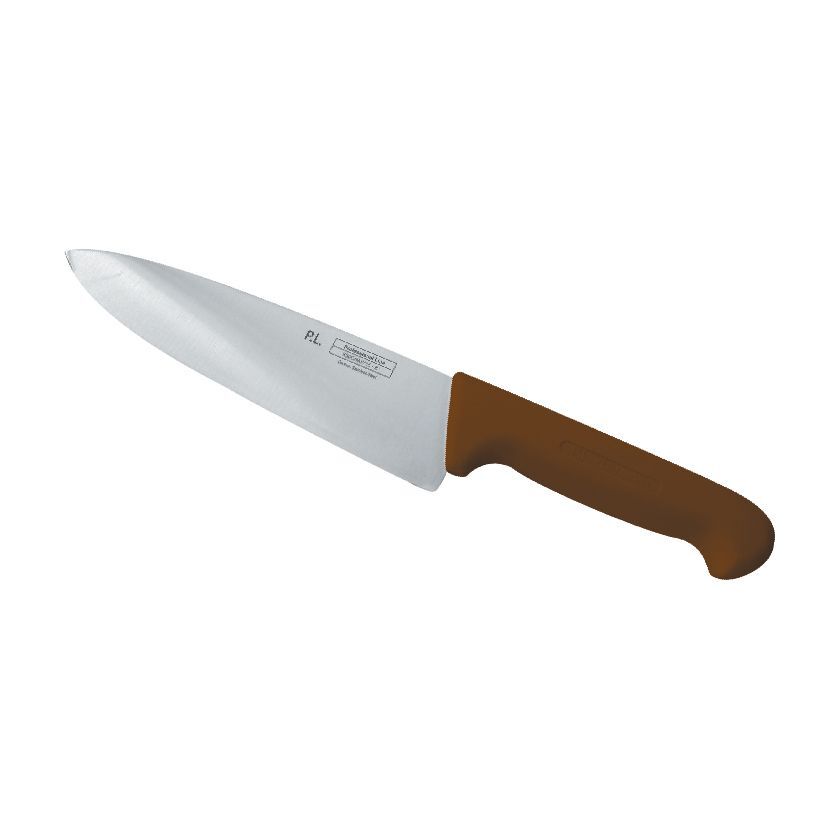 Шеф-нож PRO-Line 200 мм, коричневая пластиковая ручка, P.L. Proff Cuisine KB-3801-200-BR201-RE-PL