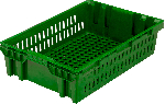Ящик перфорированный 600х400х152, объём 27, зелёный Тара 15750