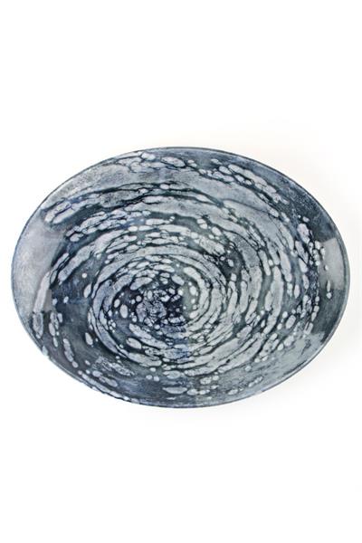 Тарелка овальная VORTEX фарфор, 310 мм, синий Porland 112131 VORTEX
