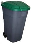 Бак для мусора 110 л с зеленой крышкой, на колесах /1/ N Plast Team PT9990ЗЕЛ-1