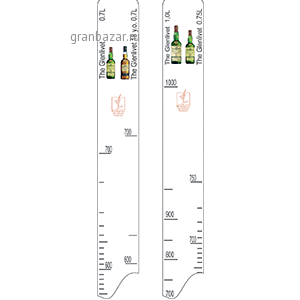 Линейка «Гленливет 12/15лет 0.7,0.75,1л»; пластик; H=28,B=2см; белый STEK 