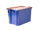 Ящик 600х400х400 сплошной, цв. синий с оранжевой крышкой Safe PRO 605-1 SP