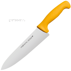 Нож поварской «Проотель» сталь нерж.,пластик ,L=340/200,B=45мм желт.,металлич. Prohotel AS00301-04Yl