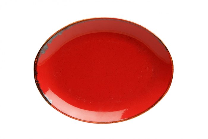 Блюдо овальное RED фарфор, 240х190 мм, h 27 мм, красный Seasons Porland 112124 красный