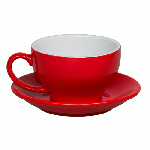 Чашка с блюдцем Barista 300 мл, красный цвет, P.L. Proff Cuisine HJ13081-300B-185C