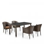 Комплект плетеной мебели из искусственного ротанга T256A/Y350A-W53 4PCS Brown