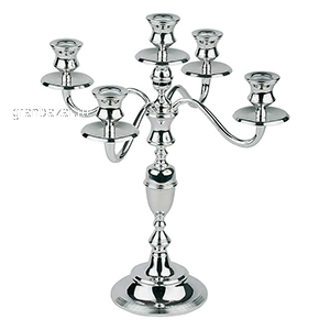 Подсвечник; металл; H=39см; серебрян. APS 4006