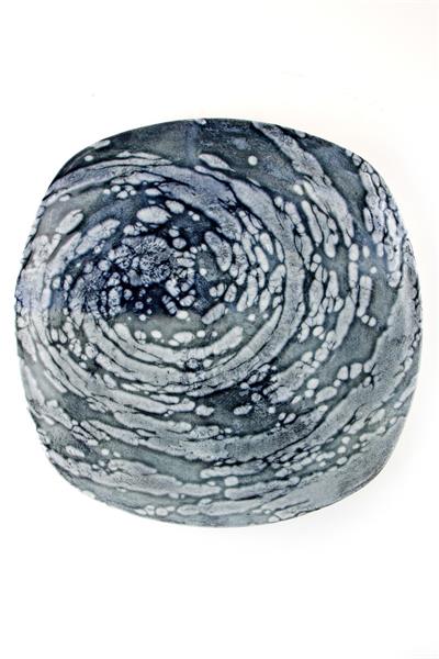 Тарелка квадратная VORTEX фарфор, 220x220 мм, синий Porland 184422 VORTEX