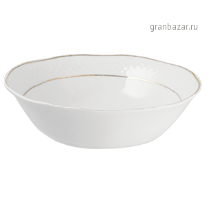 Салатник «Афродита»; фарфор; 1000мл; D=23,H=6.5см; белый,золотой Lubiana 2623-gold