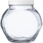 Банка с крышкой "Бэлла"; стекло,пластик; 2140мл; H=173 мм; прозр.,белый Pasabahce 43994/b