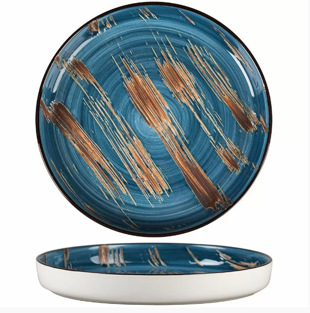 Тарелка с бортом Texture Dark Blue Lines 230 мм, h 30 мм, P.L. Proff Cuisine