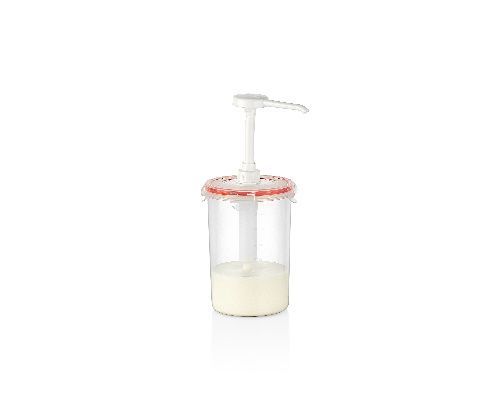 Диспенсер для соуса Gastroplast  d=120 h=180/300 мм. 1,5 л. с дозатором (25 мл), п/п, прозрачный /1/