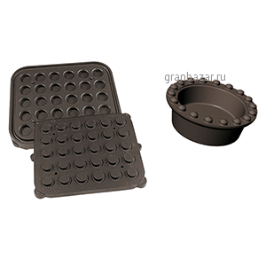 Форма д/вафель 30шт.; D=50,H=18мм Paderno 47699-AB