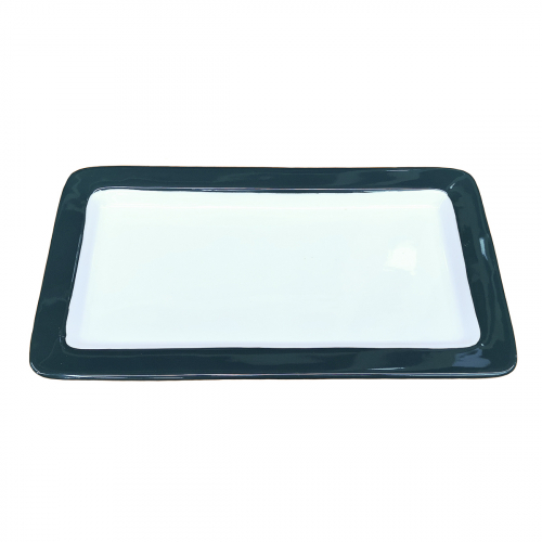 Гастроемкость 1/3-20 (325x176x20 мм), зеленый борт, фарфор, P.L. Proff Cuisine F1411BG-W