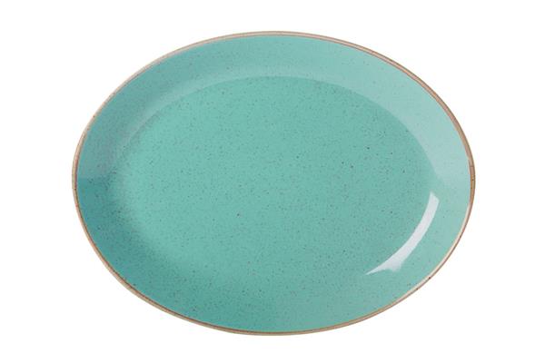 Блюдо овальное TURQUOISE фарфор, 360x270 мм, h 33 мм, бирюзовый Seasons Porland 112136 бирюзовый