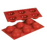 Форма силиконовая P.L. Proff Cuisine "Полусфера" 6 ячеек d 70 мм, h 35 мм (300х175 мм) D-002