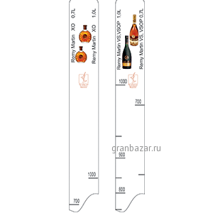 Линейка «Реми Мартан VS,VSOP,XO 0.7,1л»; пластик; L=28,B=2см; белый STEK 1004