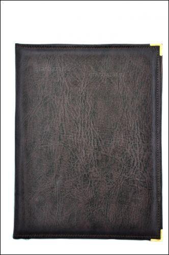 Папка-меню 325x240 мм кож.зам.-шелк корич. съемные файлы 216