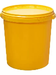 Ведро-бак желтый 30л круглый с желтой крышкой Тара