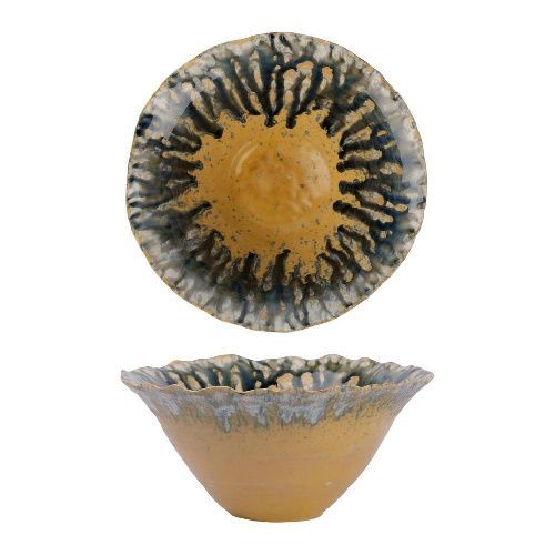 Салатник Dark Northern Blue Brown Flower Frutti di Mare 925 мл d 190 мм h90 мм P.L. Proff Cuisine QB23171012