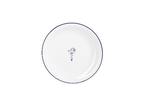 Тарелка мелкая Vaso Piccolo 220 мм, кант синий, Porland DS16