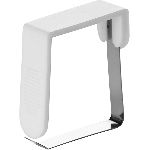 Зажим д/скатерти пластик,нерж.; L=46,B=51мм; белый,серебрян. Ghidini 613