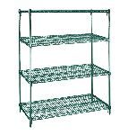 Стеллаж Vistex 457х914х1895/4 "Zinc Plating underneath with Green Anti-bacterial Epoxy Coating"