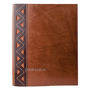 Папка-меню А4 с узором(зажим); кожа; L=33,B=26.5см; коричнев.,тем.корич. LK 