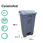 Контейнер для мусора CuisinAid, 87 л, серый пластик с педалью CD-FPT87G