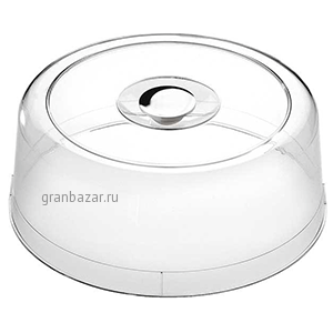 Крышка д/блюда; пластик; D=33,H=12.5см; прозр. APS 6515